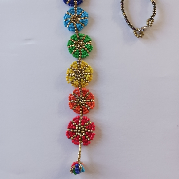 Handmade beaded seed Necklace 7 chakras - Picture 2 of 6